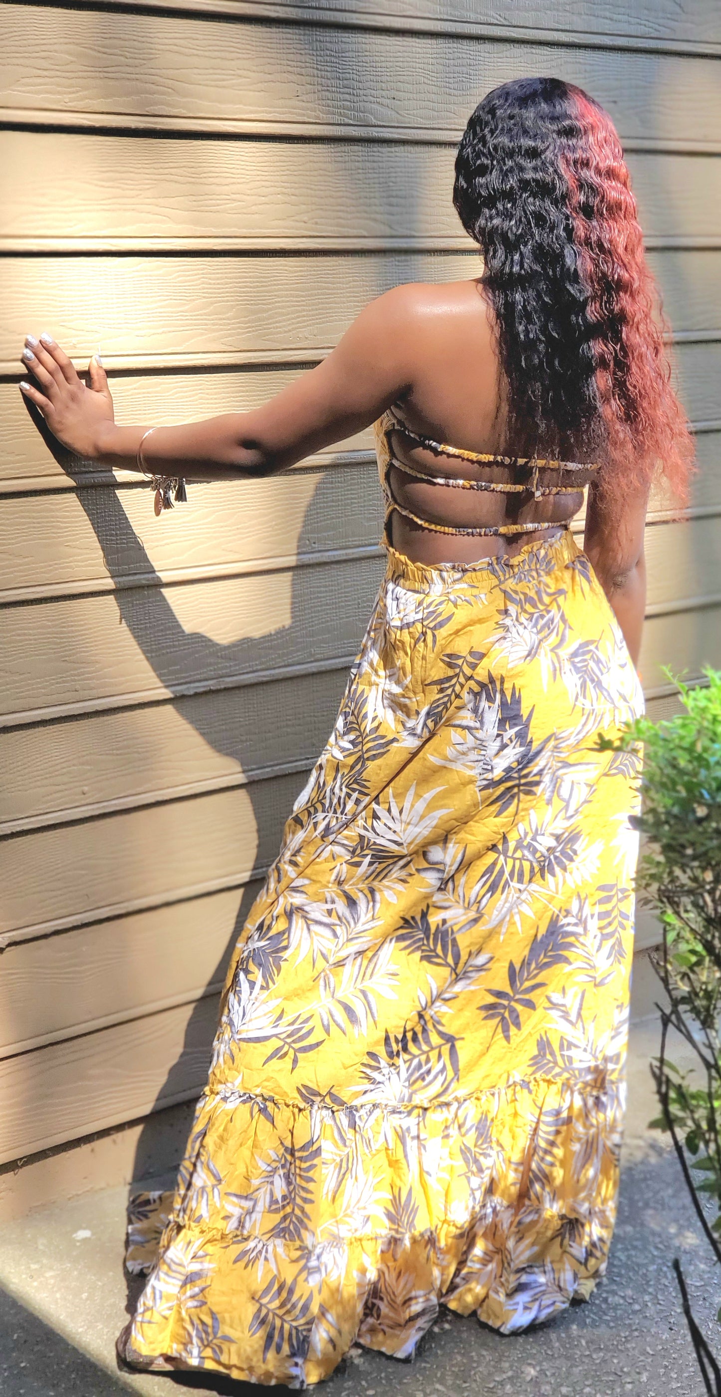 Yellow Hawaiian Maxi Sundress