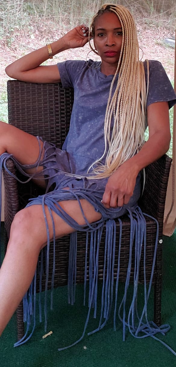 Vintage T-Shirt Dress with Fringe Hem