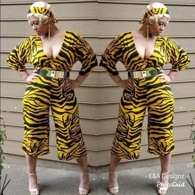 Yellow Zebra Print Jumpsuit