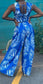 Blue Hawaiian Palazzo Pant Set