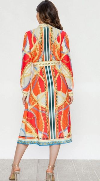 Shirt Dress - Chain Link Color Block